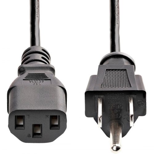 Startech .com 25ft(7.6m) Computer Power Cord, NEMA 5-15P to C13, 10A 125V 18AWG, Black Replacement AC PC Power Cord, TV/Monitor Power Cable25… PXT10125