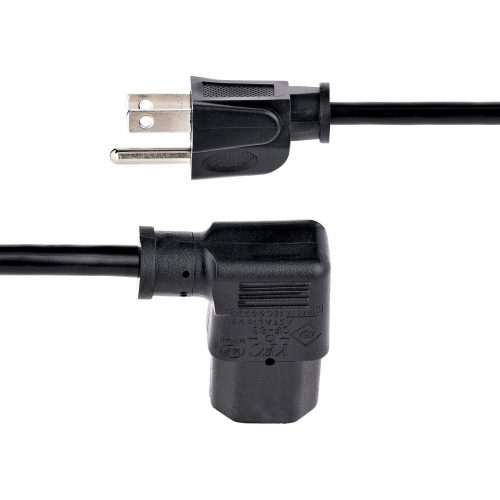 Startech .com 10ft (3m) Computer Power Cord, NEMA 5-15P to Right Angle C13, 10A 125V, 18AWG, Replacement AC Power Cord, Monitor Power Cable1… PXT101L10