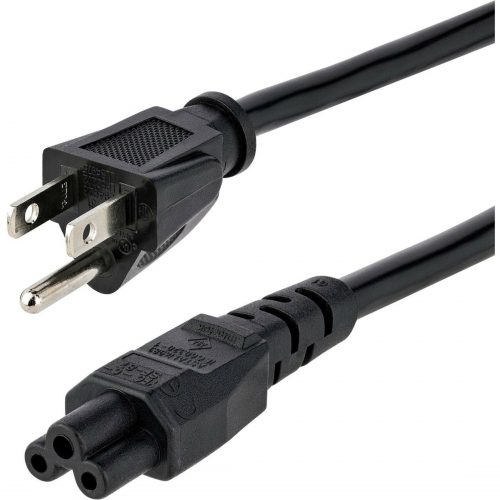 Startech .com 6ft (1.8m) Laptop Power Cord, NEMA 1-15P to C5 (Clover Leaf), 10A 125V, 18AWG, Laptop Replacement Cord, Power Brick Cable6ft… PXT101NB3S