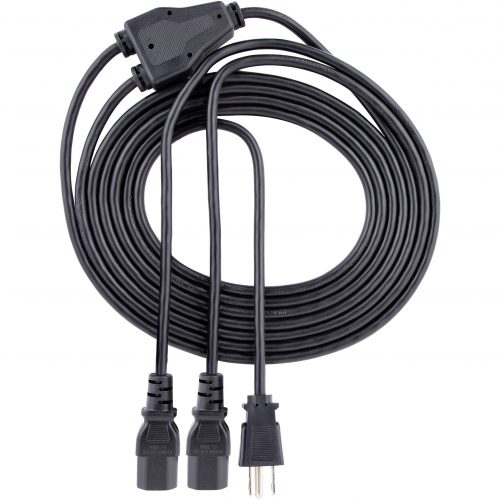 Startech .com 10ft (3m) Computer Power Y Cord, NEMA 5-15P to C13, 10A 125V, 18AWG, Black Replacement PC Power Cord, TV/Monitor Power Cable10… PXT101Y10