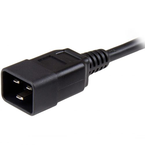Startech .com 3ft (1m) Heavy Duty Extension Cord, IEC C13 to IEC C20 Black Extension Cord, 15A 125V, 14AWG, Heavy Gauge Power Cable3ft (1… PXTC13C20143