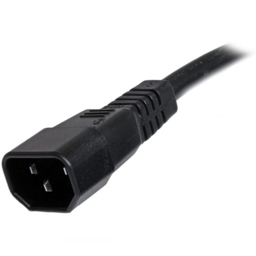 Startech .com 6ft (1.8m) Heavy Duty Extension Cord, IEC C14 to IEC C15 Black Extension Cord, 15A 125V, 14AWG, Heavy Gauge Power Cable6ft (1… PXTC14C156