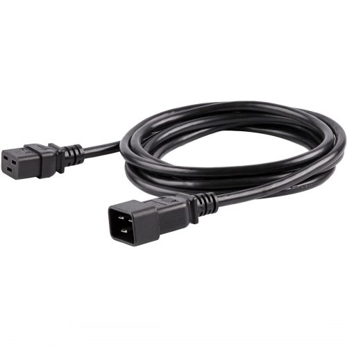Startech .com 10ft (3m) Heavy Duty Extension Cord, IEC C19 to IEC C20 Black Extension Cord, 15A 250V, 14AWG, Heavy Gauge Power Cable10ft… PXTC19201410