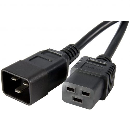 Startech .com 3ft (1m) Power Extension Cord, IEC C19 to C20, 13A 250V, 16AWG, Black, Outlet Extension Cable for Network Equipment3ft (0.9m)… PXTC19C203