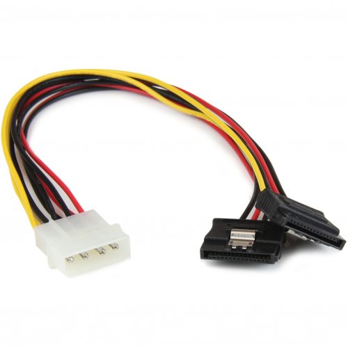Startech .com 12in LP4 to 2x Latching SATA Power Y Cable Splitter Adapter4 Pin Molex to Dual SATAPower two SATA drives from a single L… PYO2LP4LSATA