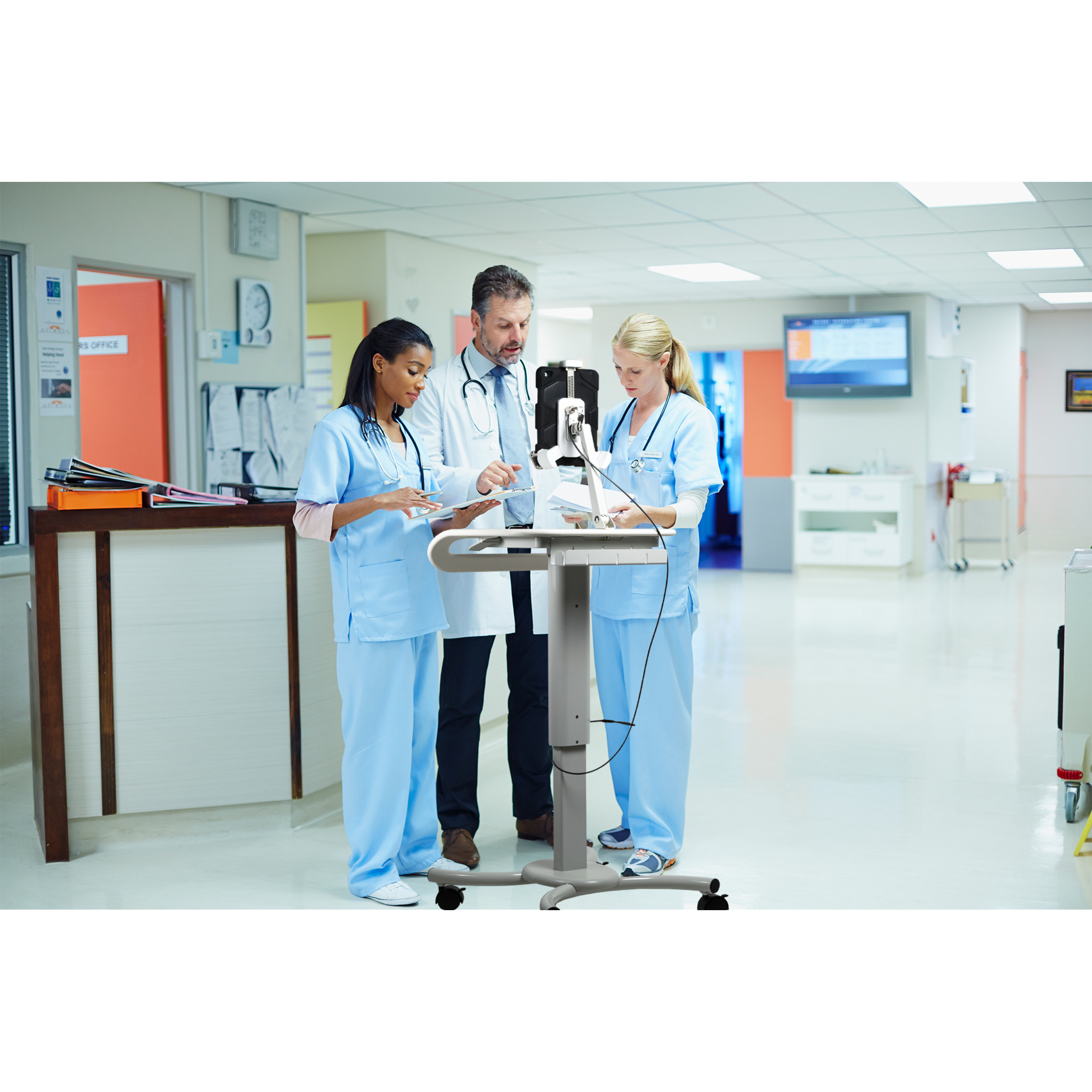 Cta Digital Accessories Rolling Workstation Cart4 Casters22″ Width x 19″ Depth x 52″ Height QPAD-HRSW Cta Digital Accessories Rolling Workstation Cart4 Casters22″ Width x 19″ Depth x 52″ Height QPAD-HRSW