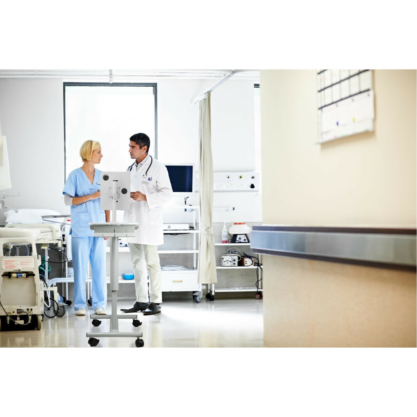 Cta Digital Accessories Height-Adjustable Rolling Medical Workstation Cart with Security EnclosurePull Handle4 CastersMetal QPAD-HRWVP Cta Digital Accessories Height-Adjustable Rolling Medical Workstation Cart with Security EnclosurePull Handle4 CastersMetal QPAD-HRWVP
