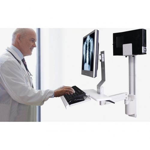 Cta Digital Accessories Wall Mount for Workstation, Keyboard, CPU, LCD Monitor, ComputerAdjustable Height1 Display Supported40″ Screen Support… QPC-WMPW