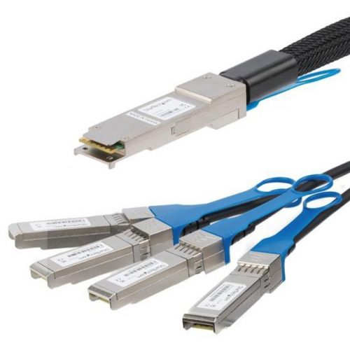 Startech .com .com MSA Uncoded Compatible 1m QSFP+ to 4x SFP+ Direct Attach Breakout Cable40GbEQSFP+ to 4x SFP+ Copper DAC 40… QSFP4SFPPC1M
