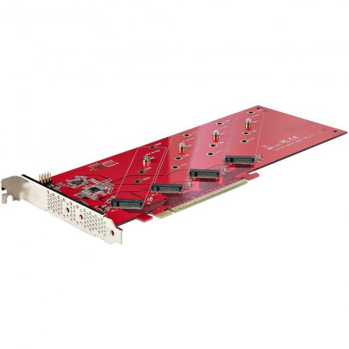 Startech .com Quad M.2 PCIe Adapter Card, x16 Quad NVMe or AHCI M.2 SSD to PCI Express 4.0, Up to 7.8GBps/Drive, For 2242/2260/2280/2… QUAD-M2-PCIE-CARD-B