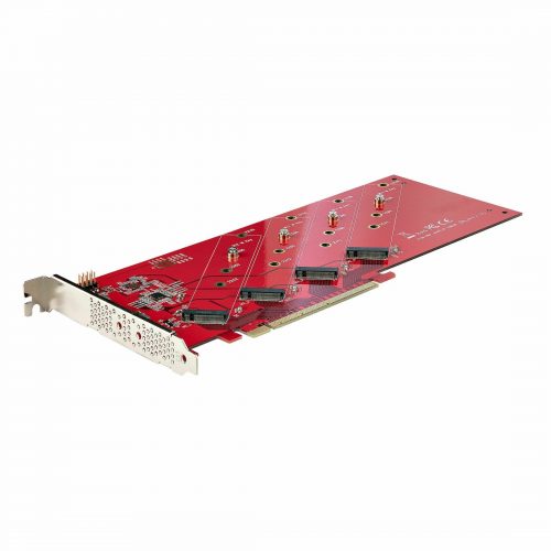 Startech .com Quad M.2 PCIe Adapter Card, x16 Quad NVMe or AHCI M.2 SSD to PCI Express 4.0, Up to 7.8GBps/Drive, For 2242/2260/2280/2… QUAD-M2-PCIE-CARD-B