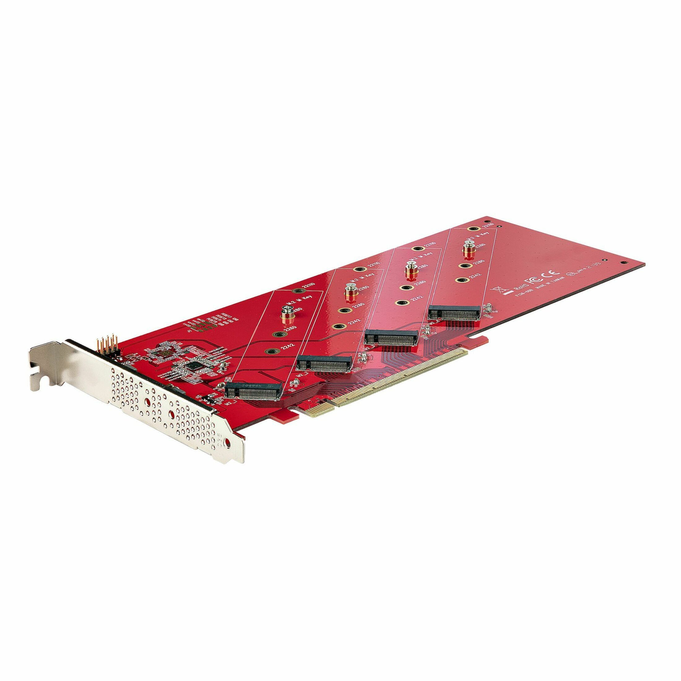 Startech .com Quad M.2 PCIe Adapter Card, x16 Quad NVMe or AHCI M.2 SSD to PCI Express 4.0, Up to 7.8GBps/Drive, For 2242/2260/2280/2… QUAD-M2-PCIE-CARD-B