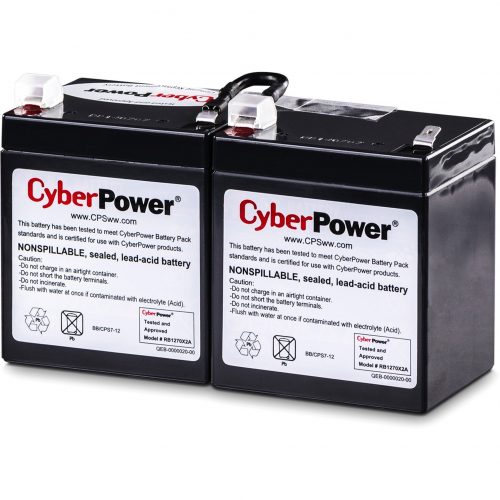 Cyber Power RB1270X2A Replacement Battery Cartridge2 X 12 V / 7 Ah Sealed Lead-Acid Battery, 18MO Warranty RB1270X2A