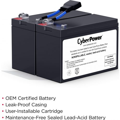 CyberPower RB1270X2D Replacement Battery Cartridge – 12V DC Sealed Lead-Acid Battery