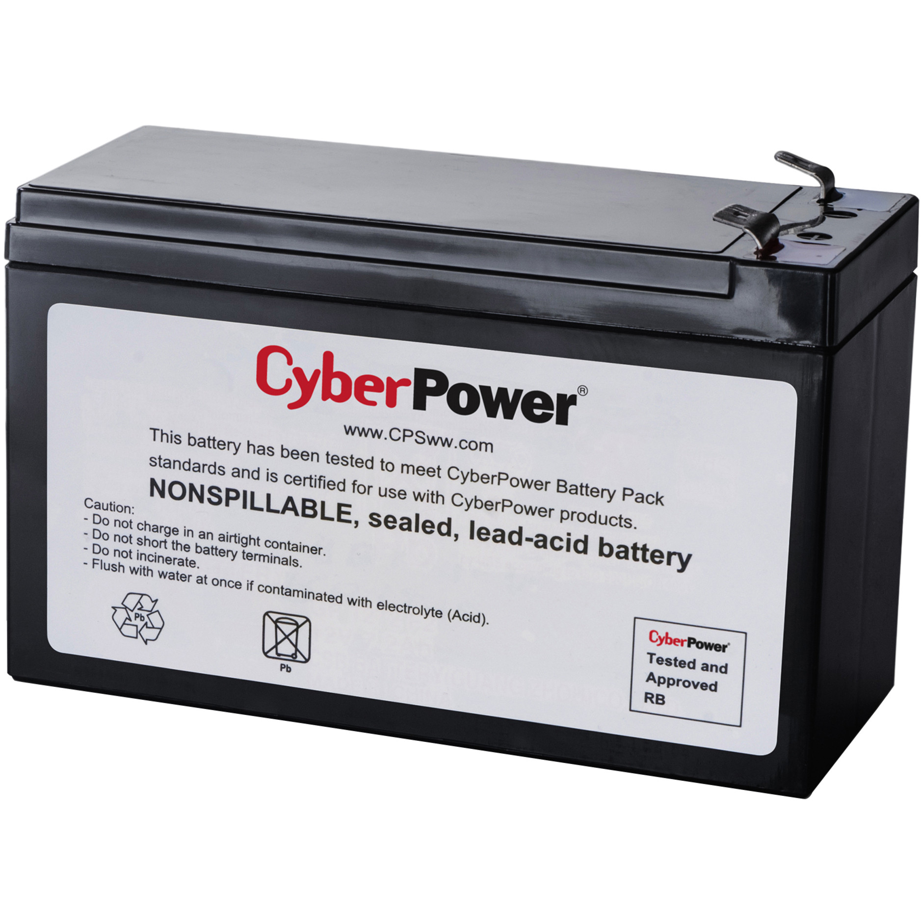 Cyber Power RB1290 Replacement Battery Cartridge1 X 12 V / 9 Ah Sealed Lead-Acid Battery, 18MO Warranty RB1290