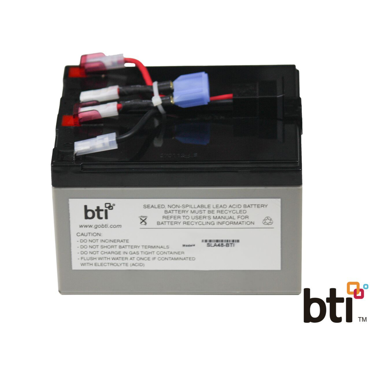 Battery Technology BTI Replacement  RBC48 for APCUPS Lead AcidCompatible with APC UPS SMT750C SMT750US SMT750I RBC48-SLA48-BTI