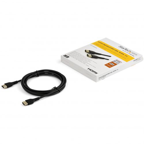 Startech .com 2m Premium Certified HDMI 2.0 Cable with Ethernet6ft High Speed UHD 4K 60Hz HDR Durable Rugged Ultra HD HDMI Monitor Cord6.6… RHDMM2MP