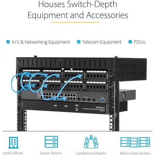 Startech .com 12U 19″ Wall Mount Network Rack, 12″ Deep 2 Post Open Frame Server Room Rack for Data/AV/IT/Computer Equipment/Patch Panel with C… RK12WALLO