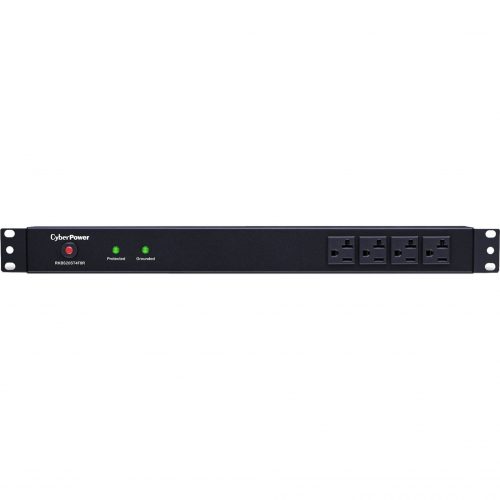 Cyber Power RKBS20ST4F8R Rackbar 12Outlet Surge with 1800 JClamping Voltage 400V, 15 ft, NEMA L5-20P, Straight, EMI/RFI Filtration, Bl… RKBS20ST4F8R