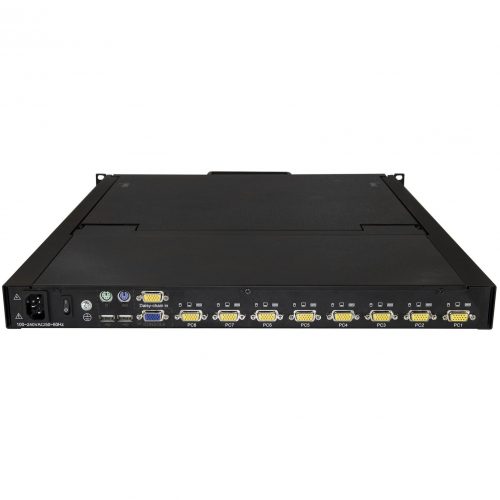 Startech .com 8 Port Rackmount KVM Console w/ CablesIntegrated KVM Switch w/ 19″ LCD1U LCD KVM Drawer 50000 MTBFUSB + VGA Support -… RKCONS1908K