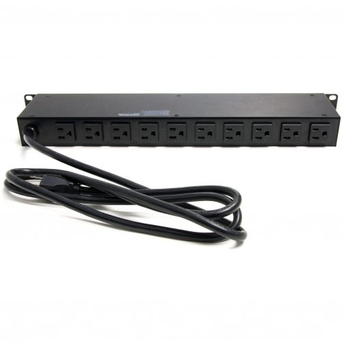 Startech .com Rackmount PDU with 16 Outlets and Surge Protection19in Power Distribution Unit1UNEMA 5-15P16 x NEMA 5-15R120 V AC… RKPW161915