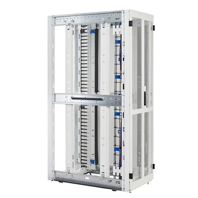 Eaton RS Network Enclosure 48UFor LAN Switch, Server, Patch Panel48U Rack HeightWhiteMetal2000 lb Dynamic/Rolling Weight Capacit… RSN4862W