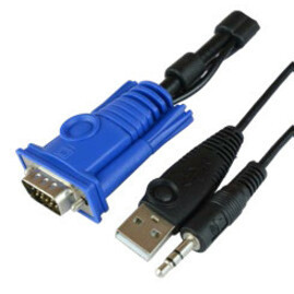 Raritan 6 Feet (1.8m) KVM Dual Link Combo Cable, VGA+USB+Audio6 ft Mini-phone/USB/VGA KVM Cable for Audio/Video Device, KVM SwitchFirs… RSS-CBL-VGA