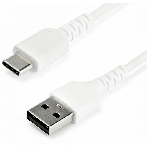 Startech .com 1m USB A to USB C Charging CableDurable Fast Charge & Sync USB 2.0 to USB Type C Data CordAramid Fiber M/M 3A WhiteUSB… RUSB2AC1MW