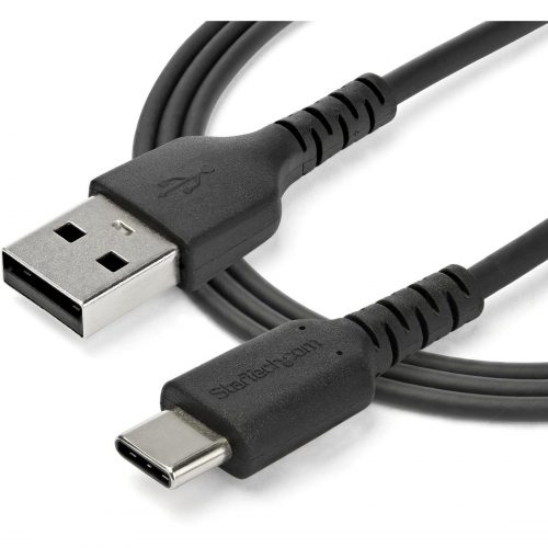 Startech .com 2m USB A to USB C Charging CableDurable Fast Charge & Sync USB 2.0 to USB Type C Data CordAramid Fiber M/M 3A BlackUSB… RUSB2AC2MB