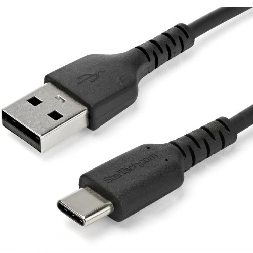 Startech .com 2m USB A to USB C Charging CableDurable Fast Charge & Sync USB 2.0 to USB Type C Data CordAramid Fiber M/M 3A BlackUSB… RUSB2AC2MB