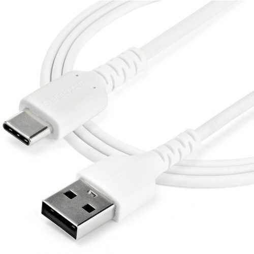 Startech .com 2m USB A to USB C Charging CableDurable Fast Charge & Sync USB 2.0 to USB Type C Data CordAramid Fiber M/M 3A WhiteUSB… RUSB2AC2MW