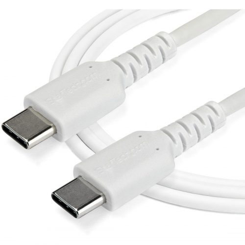 Startech .com 1m USB C Charging CableDurable Fast Charge & Sync USB 2.0 Type C to C Charger CordTPE Jacket Aramid Fiber M/M 60W White -… RUSB2CC1MW