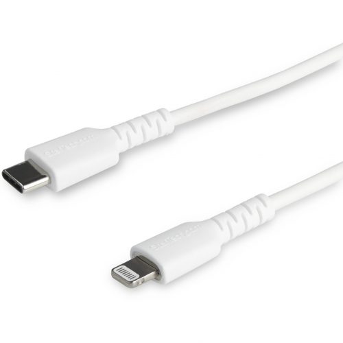 Startech .com 3 foot/1m Durable White USB-C to Lightning Cable, Rugged Heavy Duty Charging/Sync Cable for Apple iPhone/iPad MFi Certified -… RUSBCLTMM1MW