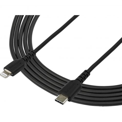 Startech .com 6 foot/2m Durable Black USB-C to Lightning Cable, Rugged Heavy Duty Charging/Sync Cable for Apple iPhone/iPad MFi Certified -… RUSBCLTMM2MB