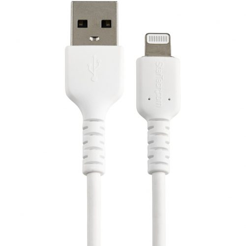 Startech .com 6 inch/15cm Durable White USB-A to Lightning Cable, Rugged Heavy Duty Charging/Sync Cable for Apple iPhone/iPad MFi Certified… RUSBLTMM15CMW
