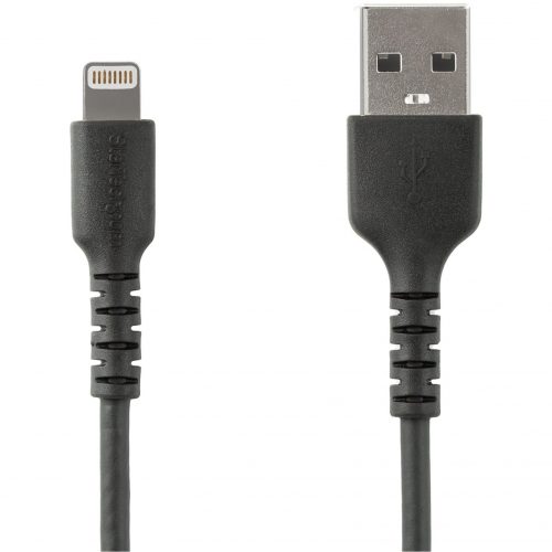 Startech .com 6 foot/2m Durable Black USB-A to Lightning Cable, Rugged Heavy Duty Charging/Sync Cable for Apple iPhone/iPad MFi CertifiedA… RUSBLTMM2MB