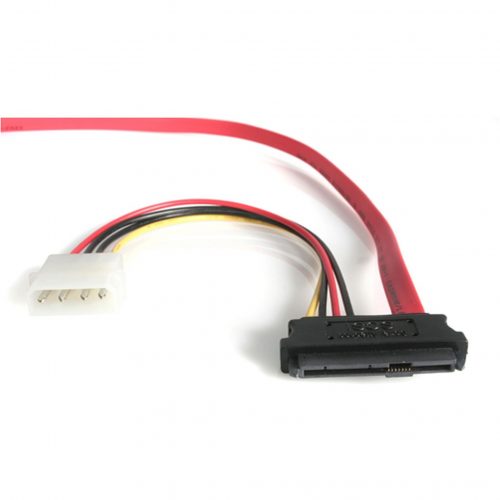 Startech .com S18in SAS 29 Pin to SATA Cable with LP4 PowerConnect a SAS hard drive to a SATA controller.18in sas 29 pin to sata cable -… SAS729PW18