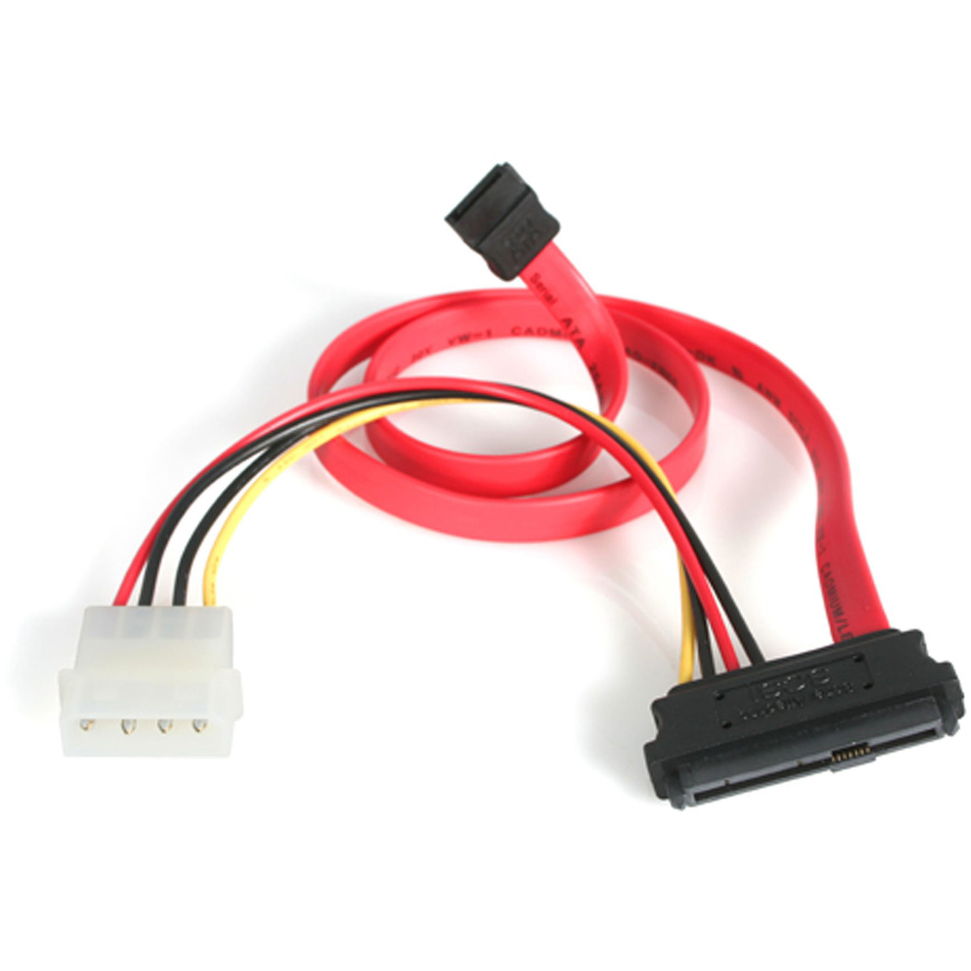 Startech .com S18in SAS 29 Pin to SATA Cable with LP4 PowerConnect a SAS hard drive to a SATA controller.18in sas 29 pin to sata cable -… SAS729PW18