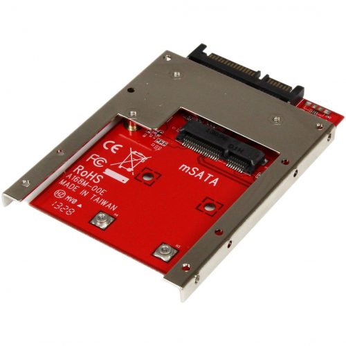 Startech .com mSATA SSD to 2.5in SATA Adapter ConverterConvert an mSATA SSD into a 7mm high 2.5in SATA 6Gbps Open Bracket SSDmSATA to… SAT32MSAT257