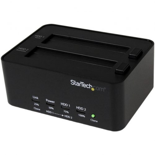 Startech .com Dual Bay Hard Drive Duplicator and Eraser, Standalone SATA HDD/SSD Cloner and Disk Eraser, USB 3.0 to SATA Docking Station2… SATDOCK2REU3