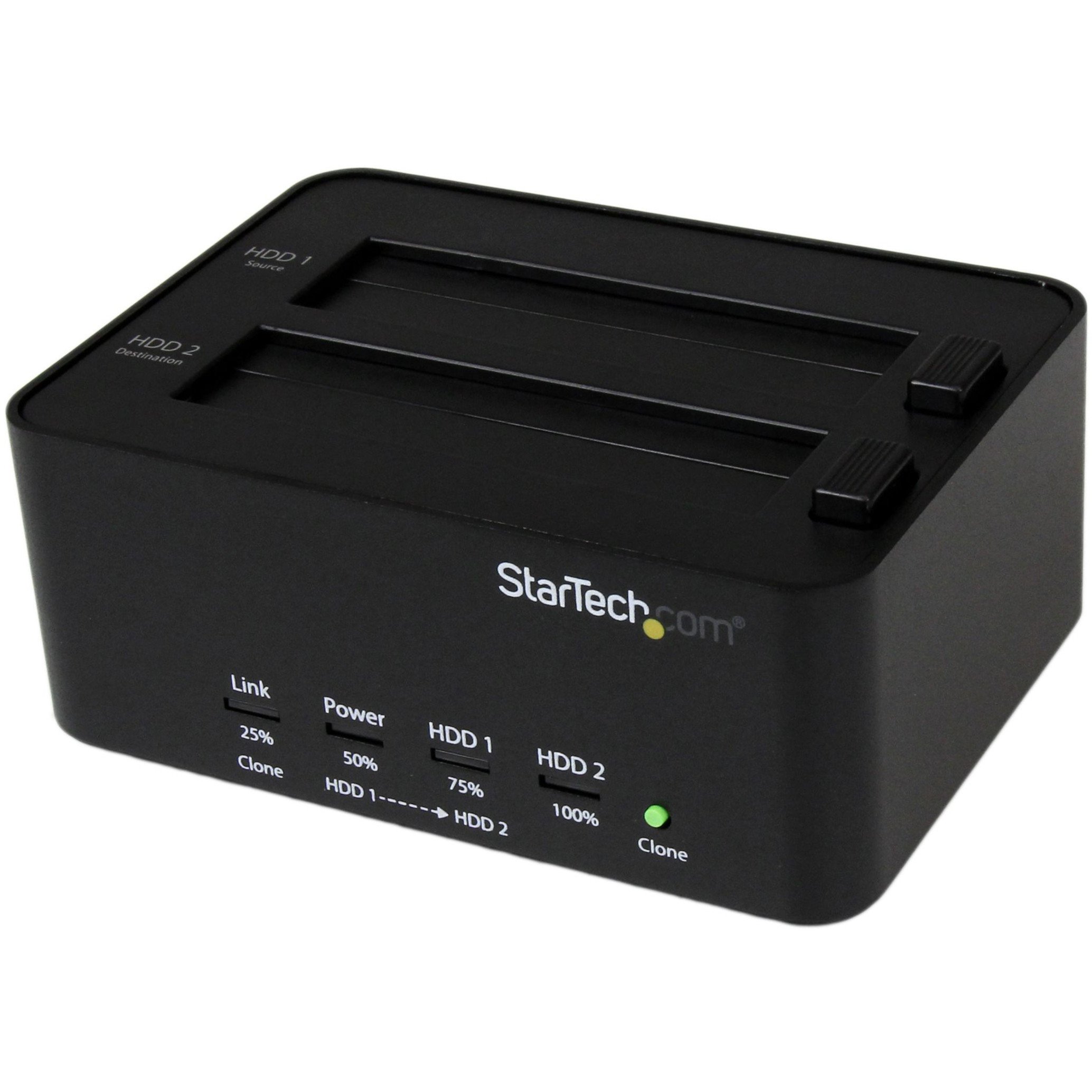 Startech .com Dual Bay Hard Drive Duplicator and Eraser, Standalone SATA HDD/SSD Cloner and Disk Eraser, USB 3.0 to SATA Docking Station2… SATDOCK2REU3