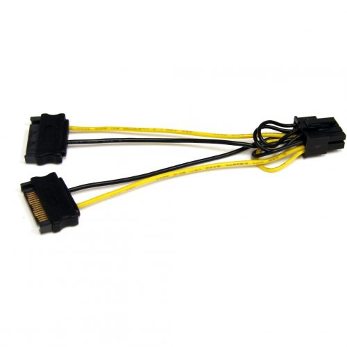 Startech .com 6in SATA Power to 8 Pin PCI Express Video Card Power Cable AdapterConvert two 15-pin SATA power supply connectors to an 8-p… SATPCIEX8ADP