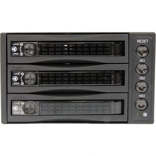 Startech .com Hot Swap SATA/SAS Backplane RAID Bays3 Hard Drive Mobile Rack3 x Total Bay3 x 2.5/3.5 BaySerial Attached SCSI (SAS… SATSASBAY3BK