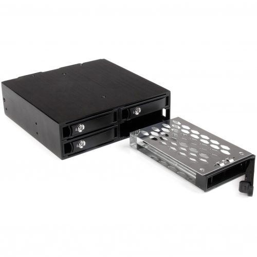 Startech .com 4-Bay Mobile Rack Backplane for 2.5in SATA/SAS DrivesHot swap with ease by installing 4 SSDs/HDDs into one 5.25in bayMult… SATSASBP425