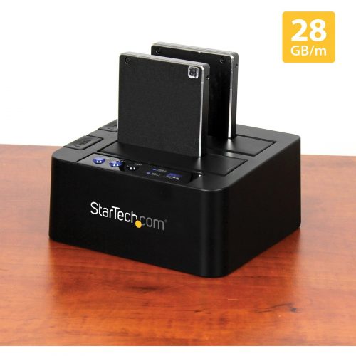 Startech .com Standalone Hard Drive Duplicator, Dual Bay HDD/SSD Cloner/Copier, USB 3.1 to SATA III HDD/SSD Docking Station, Disk Cloner2-… SDOCK2U313R
