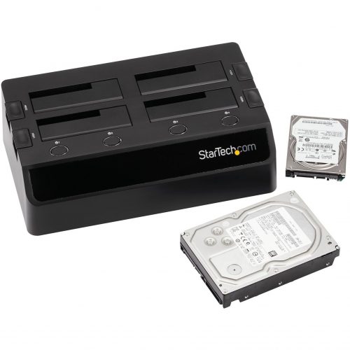 Startech .com 4-Bay USB 3.0 to SATA Hard Drive Docking Station, 2.5/3.5″ SATA III (6Gbps) SSD/HDD Dock, USB Hard Drive Bay, Top-LoadingQuad-… SDOCK4U33