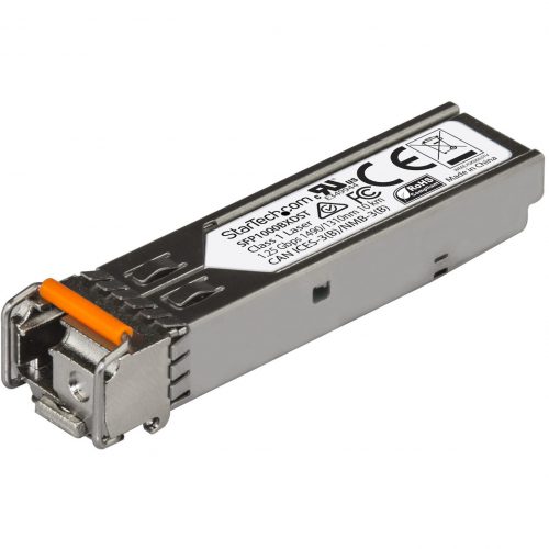 Startech .com MSA Uncoded SFP Transceiver Module1000BASE-BX1GbE Gigabit Ethernet BiDi Fiber (SMF)MSA Uncoded Transceiver1000BASE… SFP1000BXDST
