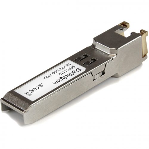 Startech .com Cisco SFP-GE-T Compatible SFP Module1000BASE-T10/100/1000 Mbps SFP to RJ45 Cat6/Cat5e Transceiver100mCisco SFP-GE-T Co… SFPC1110