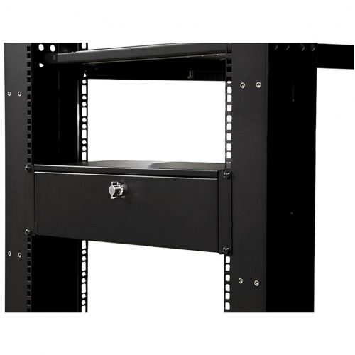 Startech .com .com Locking storage drawer3U 9indeepRackmountAdd a rugged 3U storage drawer to any standard 19in server rack or… SH39LK
