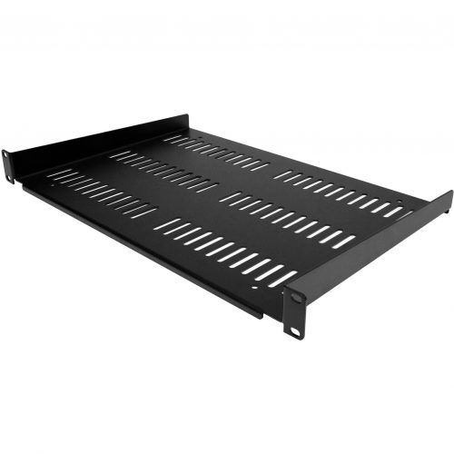 Startech .com 1U Vented Server Rack Cabinet ShelfFixed 12″ Deep Cantilever Rackmount Tray for 19″ Data/AV/Network Enclosure w/Cage… SHELF-1U-12-FIXED-V